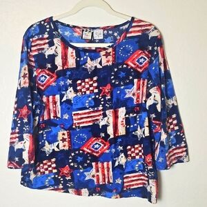 Patriotic Flag Print Top